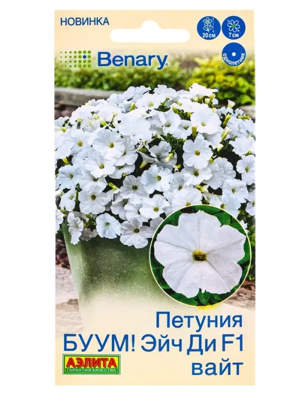 Семена цветов Петуния БУУМ! Эйч Ди F1 Вайт многоцветковая (драже) Benary, Ц/П,7 шт. Семена цветов Петуния БУУМ! Эйч Ди F1 Вайт многоцветковая (драже) Benary, Ц/П,7 шт.