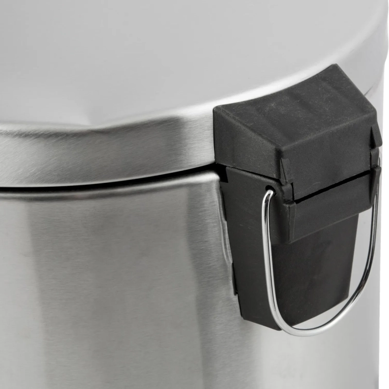 Ведро мусорное стальное 3л кругл серебр с пед и крышк матов 190х260мм_3L-NN