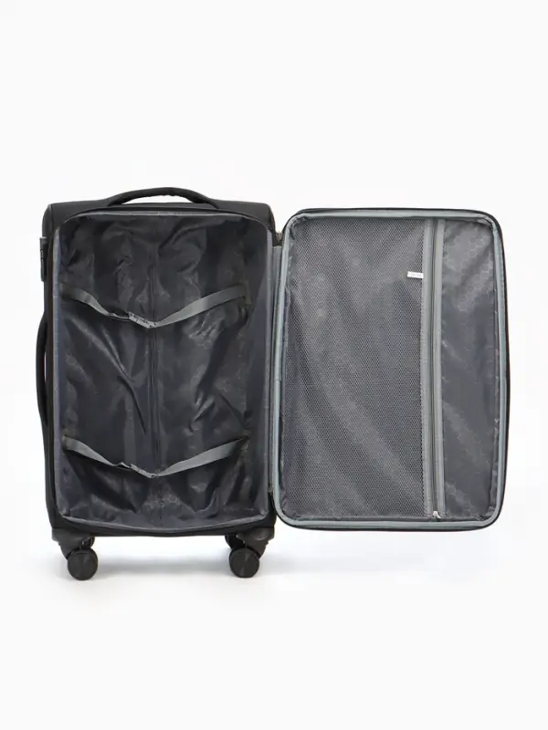 Чемодан на колёсах TEXTURA, кодовый замок, с увеличением, 42&times;26&times;68 см, 24", чёрный