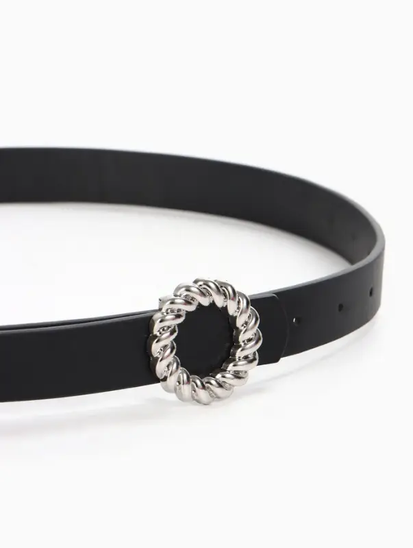 Ремень женский, 2.3&times;105 см, металлическая пряжка, чёрный