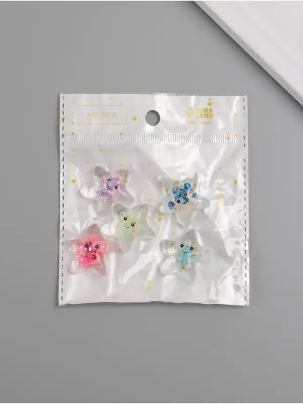 Подвеска для творчества акрил Подвеска для творчества акрил "Улыбчивая звёздочка" светится в темноте МИКС 3х2,7х1 см