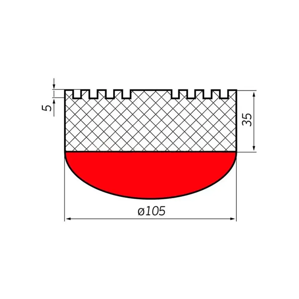Опора резиновая для подкатного домкрата AVS RFJ-105 (D-105 мм, H-35 мм)