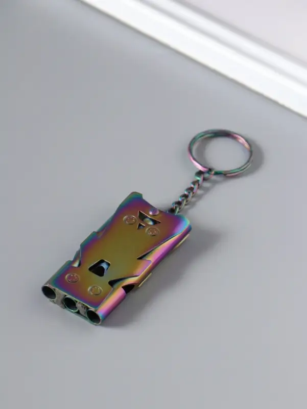 Свисток для выживания высокочастотный, до 150 дБ, металл, брелок для ключей на кольце, 6 см