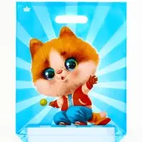 Пакет подарочный &laquo;Кот на спорте&raquo;, полиэтиленовый с вырубной ручкой, л 40&times;31 см, 60 мкм