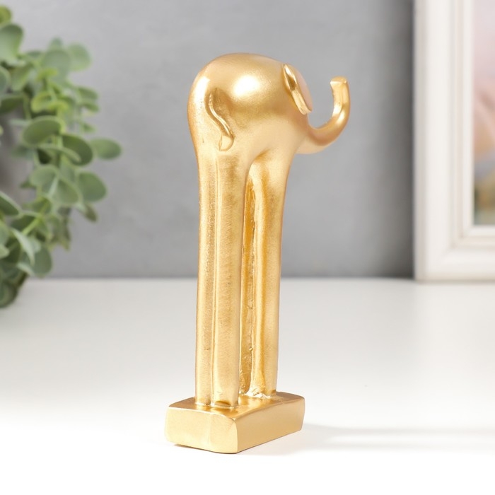 Сувенир полистоун Сувенир полистоун "Золотой слон с длинными ножками" 3х9х12,5 см