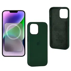 Чехол для iPhone 14 Silicone Case 100% ORG Olive (MagSafe + анимация NFC Clear) c LOGO