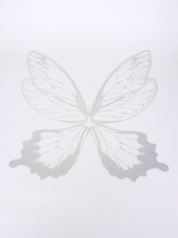 Декор флористический для букетов,  Декор флористический для букетов, "Крылья бабочки", серебро, 50х56 см