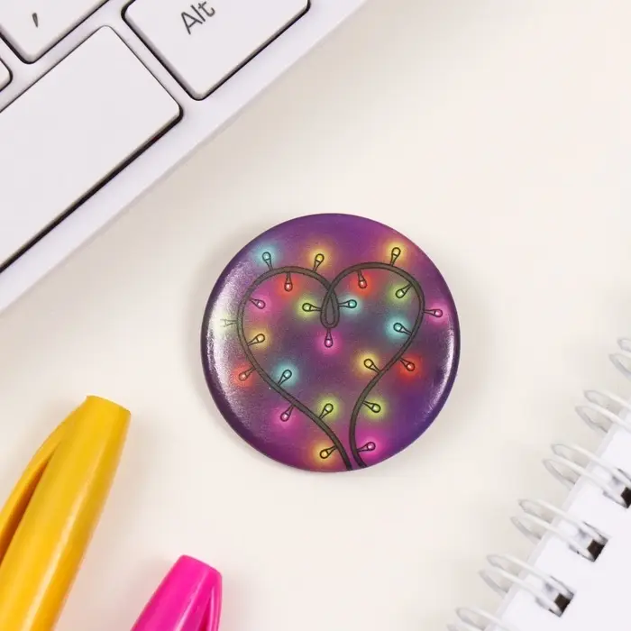 Значок закатной d=35 мм Значок закатной d=35 мм "Гирлянда" 6,5х6,5 см