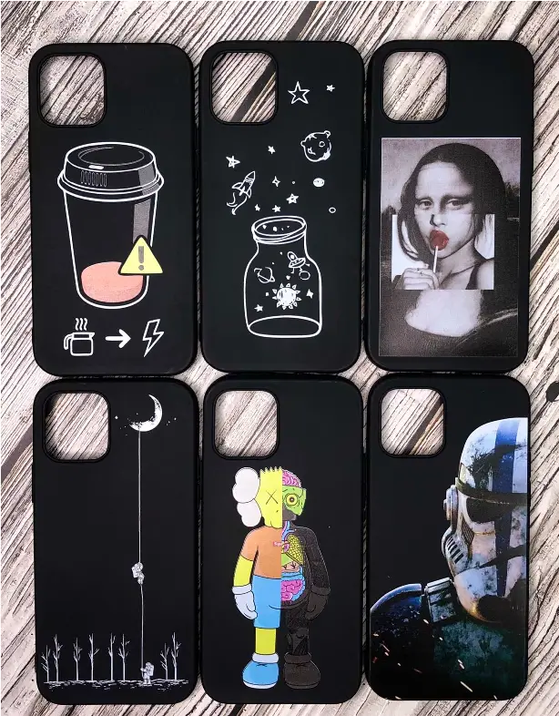 Чехол Iph 12/12 Pro матовый TPU 1.0MM с принтами в ассортименте