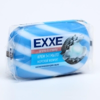 Крем+мыло Exxe, 1+1 "Морской жемчуг", синее полосатое, 80 г