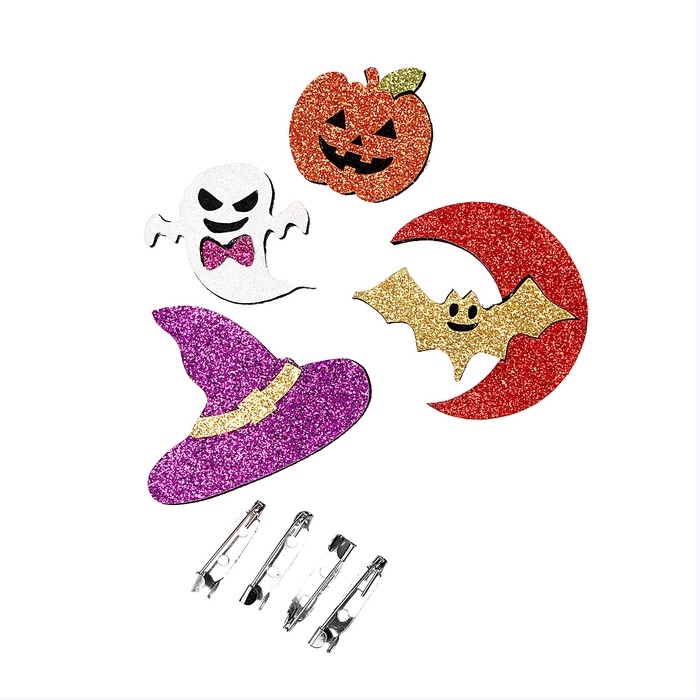 Набор для создания броши из фетра на хэллоуин «Блестящие фигурки» Набор для создания броши из фетра на хэллоуин «Блестящие фигурки»