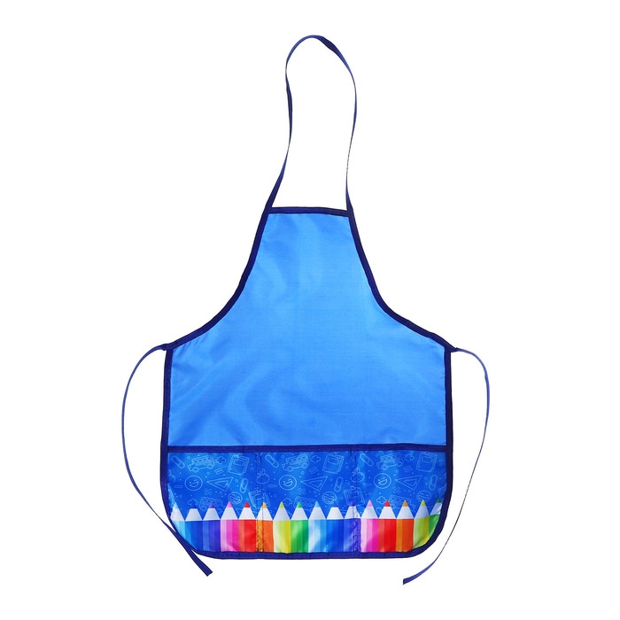 Фартук для труда + нарукавники, 550 х 440/250 х 160 мм, размер M (рост 122-158), Calligrata Фартук для труда + нарукавники, 550 х 440/250 х 160 мм, размер M (рост 122-158), Calligrata "Карандаши", синий