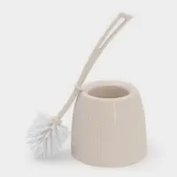 Ёршик для унитаза &laquo;Вязаное плетение&raquo;, 15&times;15&times;37 см, с подставкой, бежевый
