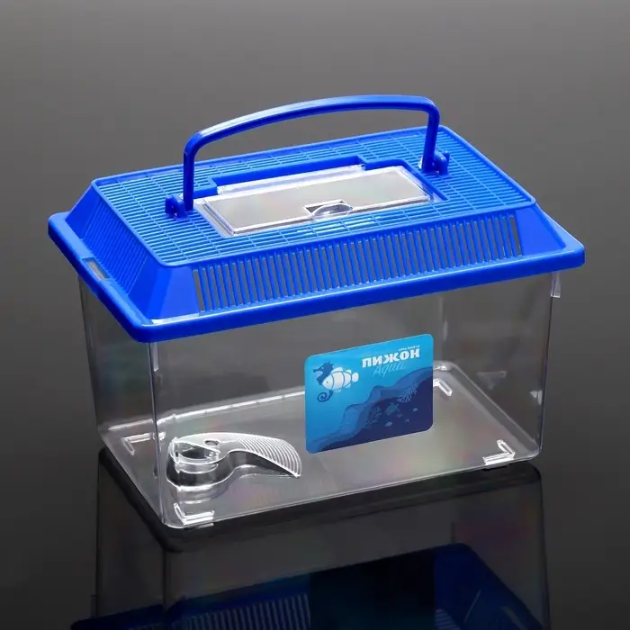 Переноска прямоугольная, 21,3 х 14 х 14,5 см, синий Переноска прямоугольная, 21,3 х 14 х 14,5 см, синий