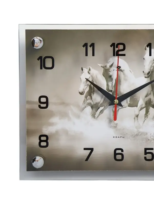 Часы настенные, интерьерные &laquo;Тройка лошадей&raquo;, бесшумные, 20&times;26 см