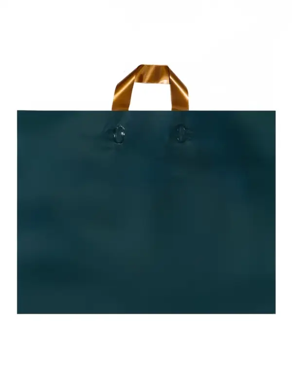 Пакет с петлевой ручкой зеленый 45 х 35 х 8 см 80 мкм Пакет с петлевой ручкой зеленый 45 х 35 х 8 см 80 мкм