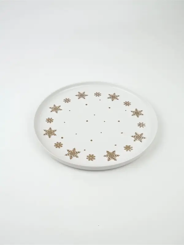 Блюдо новогоднее &laquo;Снежная сказка&raquo;, d=27.3 см, ручная работа