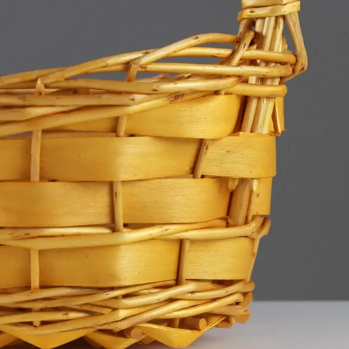 Корзина плетёная для хранения Fleet, из лозы, с ручкой, бежевая, набор 3 шт.