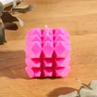 Свеча "Ромбики" 6х6х6 см, соевый воск МИКС