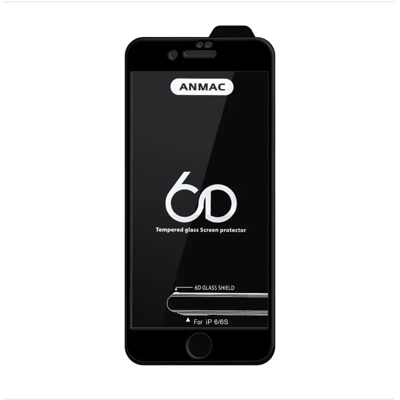 Защитное стекло для iPhone 6/6S Anmac 6D Black без упаковки Арт. 1137147 (10 шт./уп.)