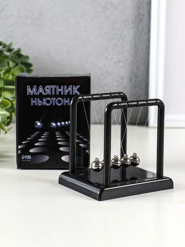 Маятник настольный антистресс &laquo;Антистресс&raquo;, чёрный, 7.5&times;8.8&times;9 см