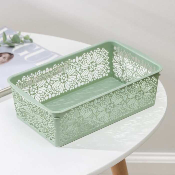 Корзина для хранения Floral, 25×15×7.5 см, МИКС Корзина для хранения Floral, 25×15×7.5 см, МИКС