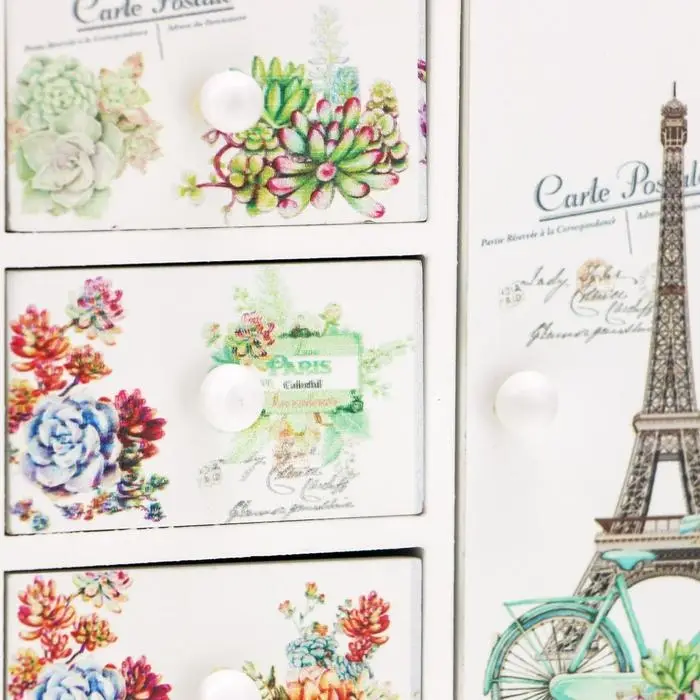 Шкатулка дерево  Шкатулка дерево "Велосипед с цветами у Эйфелевой башни" 18,5х16х8 см