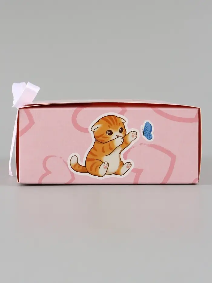 Коробка подарочная самосборная &laquo;Держи подарочек&raquo;, 16.5&times;12&times;5 см, с лентой