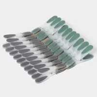 Набор прищепок бельевых Доляна, 20 шт., пластик, 8.4&times;1.6 см, серо-зелёный