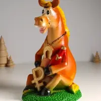 Копилка "Конь с подковой" 31х18,5х19 см, цветной, гипс