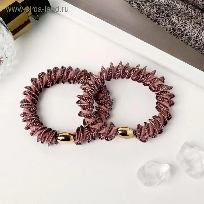 Резинка для волос Резинка для волос "Лютик" (набор 2 шт) атласный виток, 6 см, микс