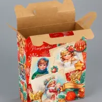 Подарочная коробка новогодняя Серафимчики 17 х 7 х 25,5 см Подарочная коробка новогодняя Серафимчики 17 х 7 х 25,5 см