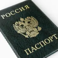 Обложка для паспорта, с гербом, зелёная