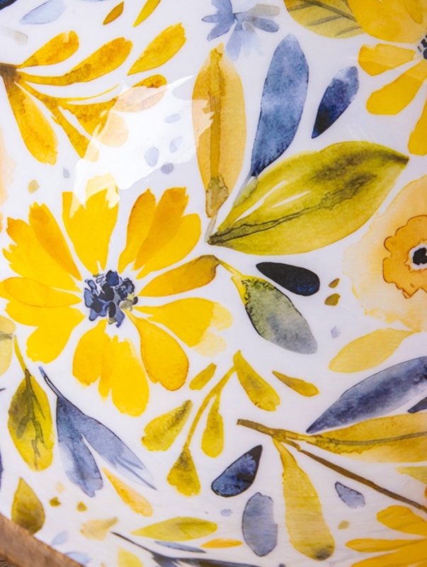 Салатник Салатник "Желтые и синие цветы" дерево манго 29х29х11 см