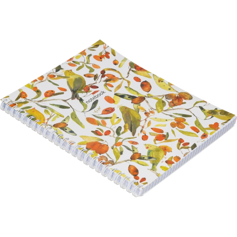 Бизнес-тетрадь Принты А5 96л, клетка, обл. мел. картон, спираль,Птицы