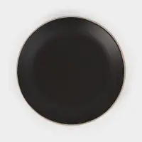 Десертная тарелка Доляна &laquo;Ваниль&raquo;, d=19.5 см, керамика, чёрная