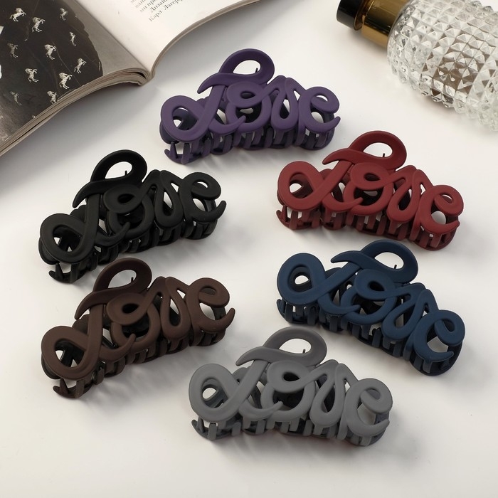 Краб для волос Краб для волос "Классика" завитки люкс, 9 см, микс