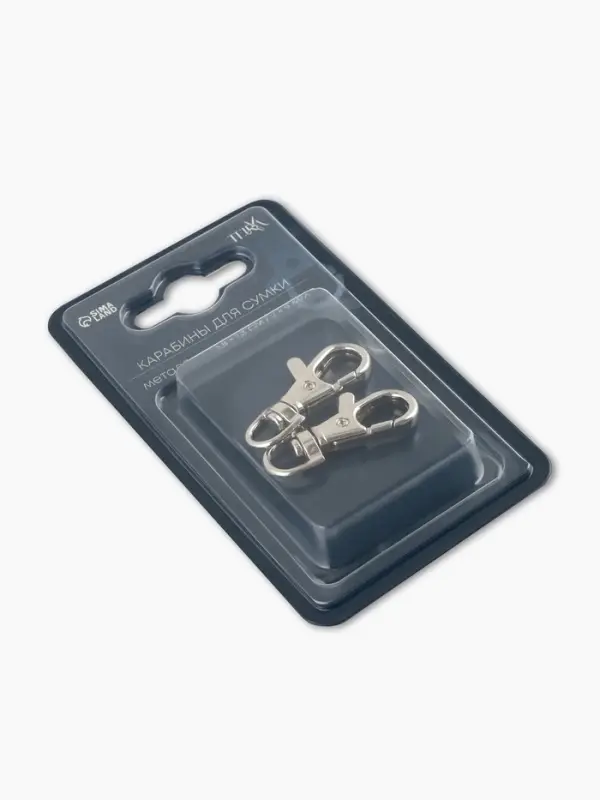 Карабин металлический TEIRA, набор 2 шт., 6.7 г, 3.8×1.3 см/9×2 мм, цвет серебряный Карабин металлический TEIRA, набор 2 шт., 6.7 г, 3.8×1.3 см/9×2 мм, цвет серебряный