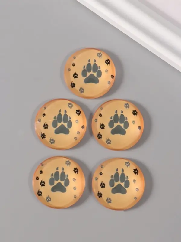 Кабошон стекло для творчества Кабошон стекло для творчества "Круг. Следы волка" 3х3 см