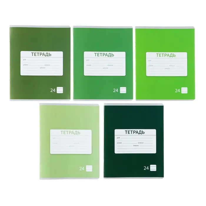 Тетрадь 24 листа в линейку Calligrata &laquo;Однотонная Школьная. Эконом&raquo;, обложка мелованная бумага, серые листы, МИКС