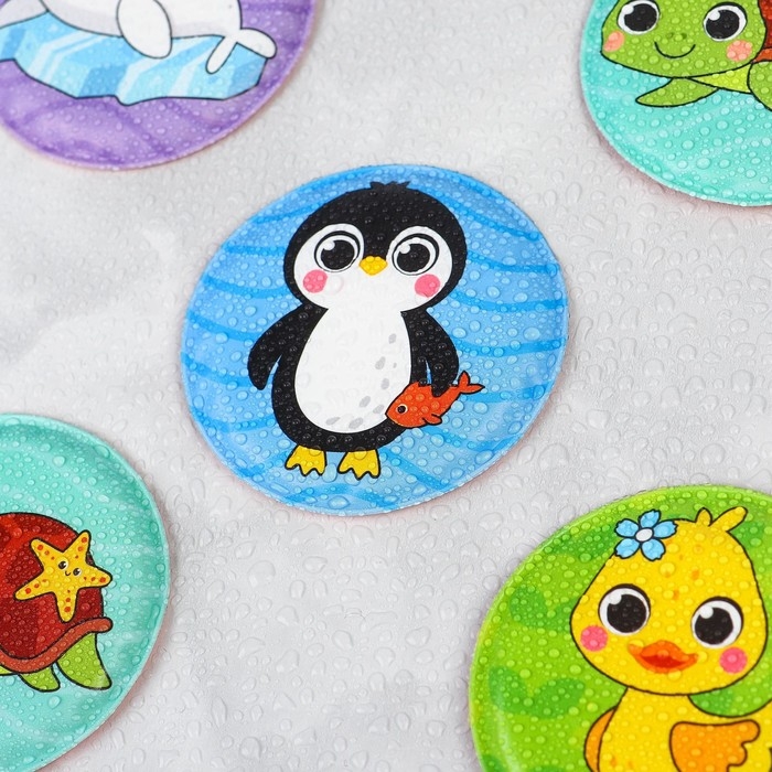 Мемо-игра: развивающие наклейки - присоски многоразовые для игры в ванной «Забавные животные», найди пару, 6 пар, 12 стикеров EVA, Крошка Я Мемо-игра: развивающие наклейки - присоски многоразовые для игры в ванной «Забавные животные», найди пару, 6 пар, 12 стикеров EVA, Крошка Я