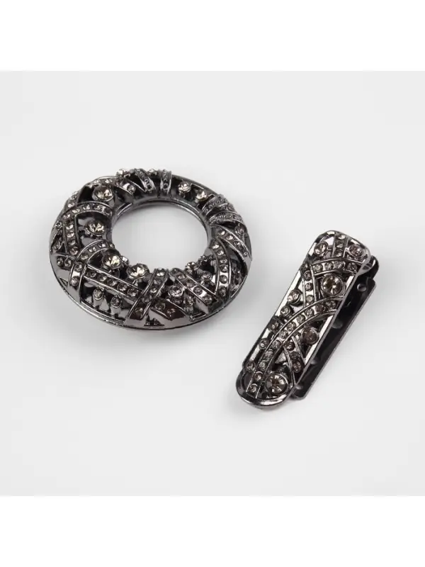Декоративная застёжка, 7.5&times;4.5 см, цвет чёрный