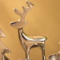 Подсвечник на 4 свечи &laquo;Рудольф и ёлки&raquo;, 30&times;9&times;15 см, алюминий