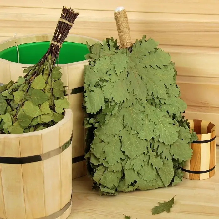 Веник для бани &laquo;Элитный&raquo;, дубовый, 55 см, с обмотанной ручкой, &laquo;Добропаровъ&raquo;