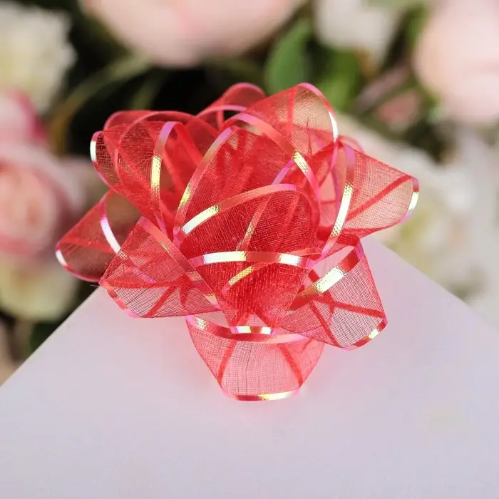 Бант - звезда №7.5 «Золотая полоса», МИКС