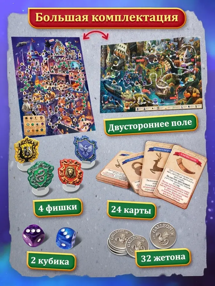 Настольная игра-бродилка &laquo;Битва факультетов&raquo;, 2 в 1, 6+