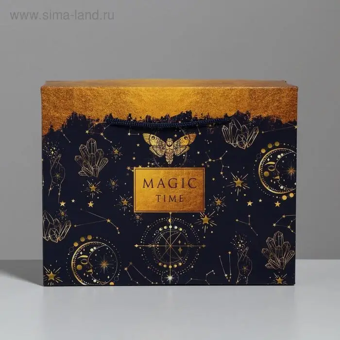 Пакет—коробка, подарочная упаковка, «Magic time», 23 х 18 х 11 см Пакет—коробка, подарочная упаковка, «Magic time», 23 х 18 х 11 см