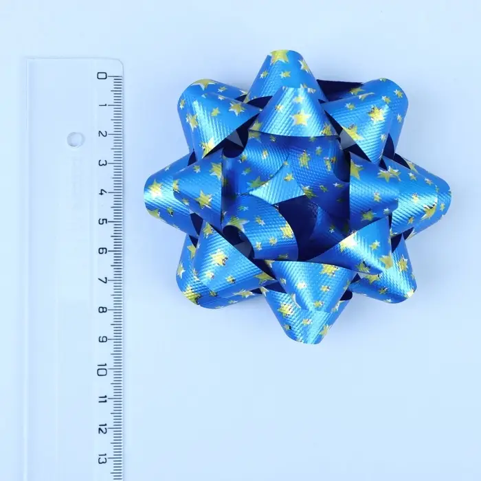 Подарочный Бант - звезда №10, для упаковки подарков, набор 6 шт. МИКС