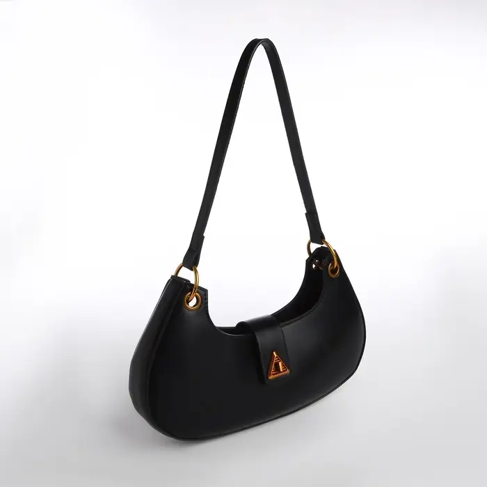 Сумка женская багет TEXTURA на молнии, 30&times;5&times;17 см, чёрная