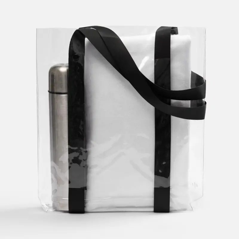 Шопер Clear Fest, ver.2, прозрачный с черными ручками